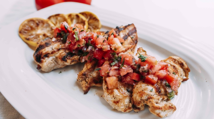 Grilled Chicken Topped with Bruschetta