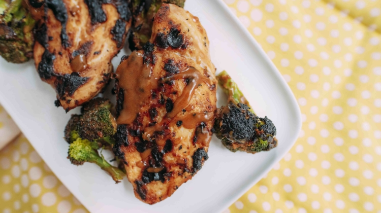 Kim’s Almond Butter Chicken with Roasted Broccoli