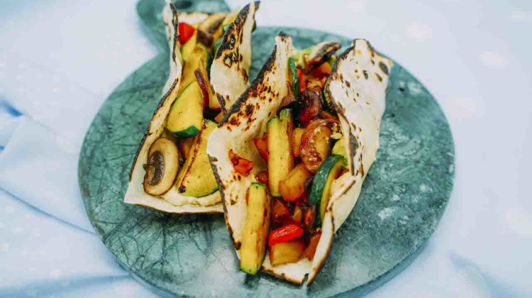 Grilled Vegetable Hummus Wraps