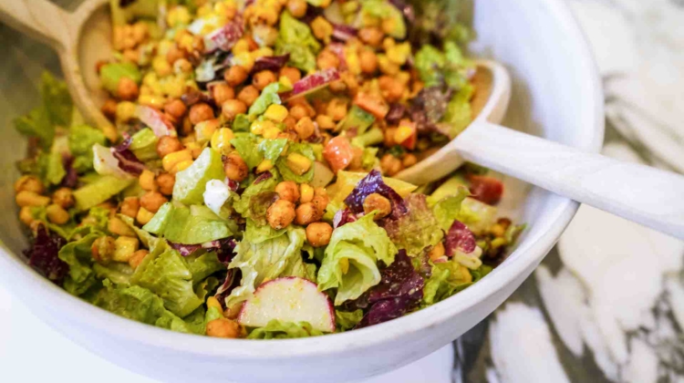 Tahini Herb Summer Roasted Chickpea Salad