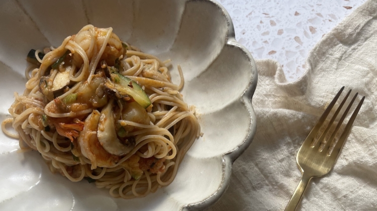 Tomato Shrimp Zucchini Pasta